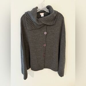 Charcoal Button-Up Women's Sweater
